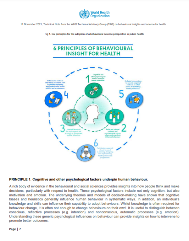 Principles and Ateps for applying a Behavioural Perspective to Public Health