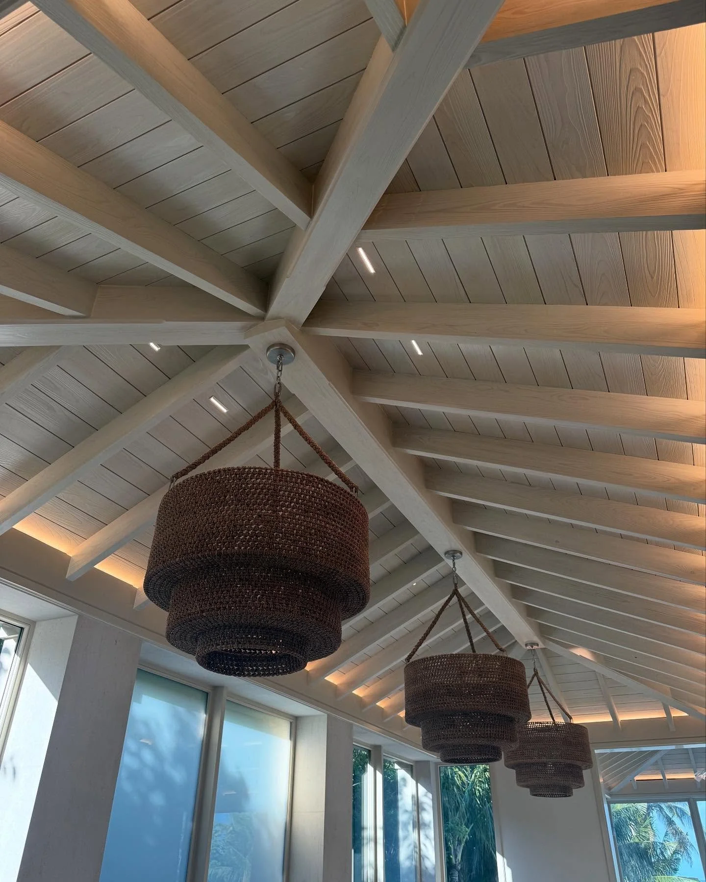 A look inside the same Port Royal home we shared yesterday &mdash; custom tongue and groove ceilings, detailed trim, and all the finishing touches that make a home feel complete. Always an honor to handle the full trim contract, inside and out.