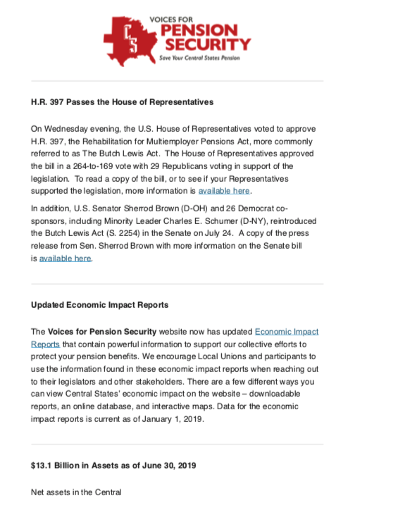 July 2019 Participant Update Newsletter