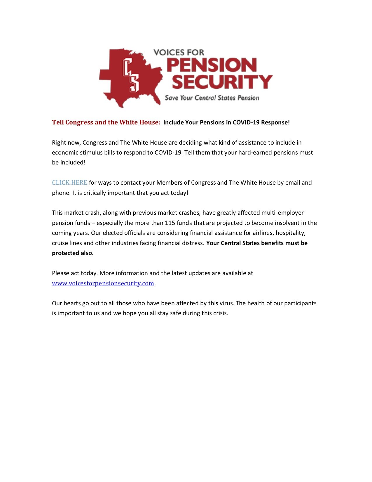 March 2020 Participant Update Newsletter #1