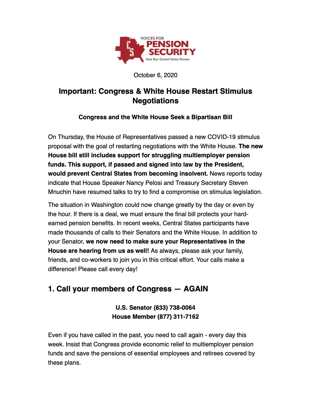 October 2020 Participant Update Newsletter