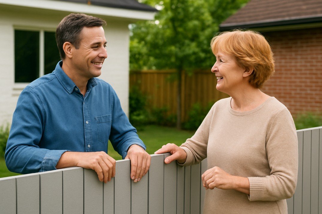 Two Neighbours Meeting at a Fence