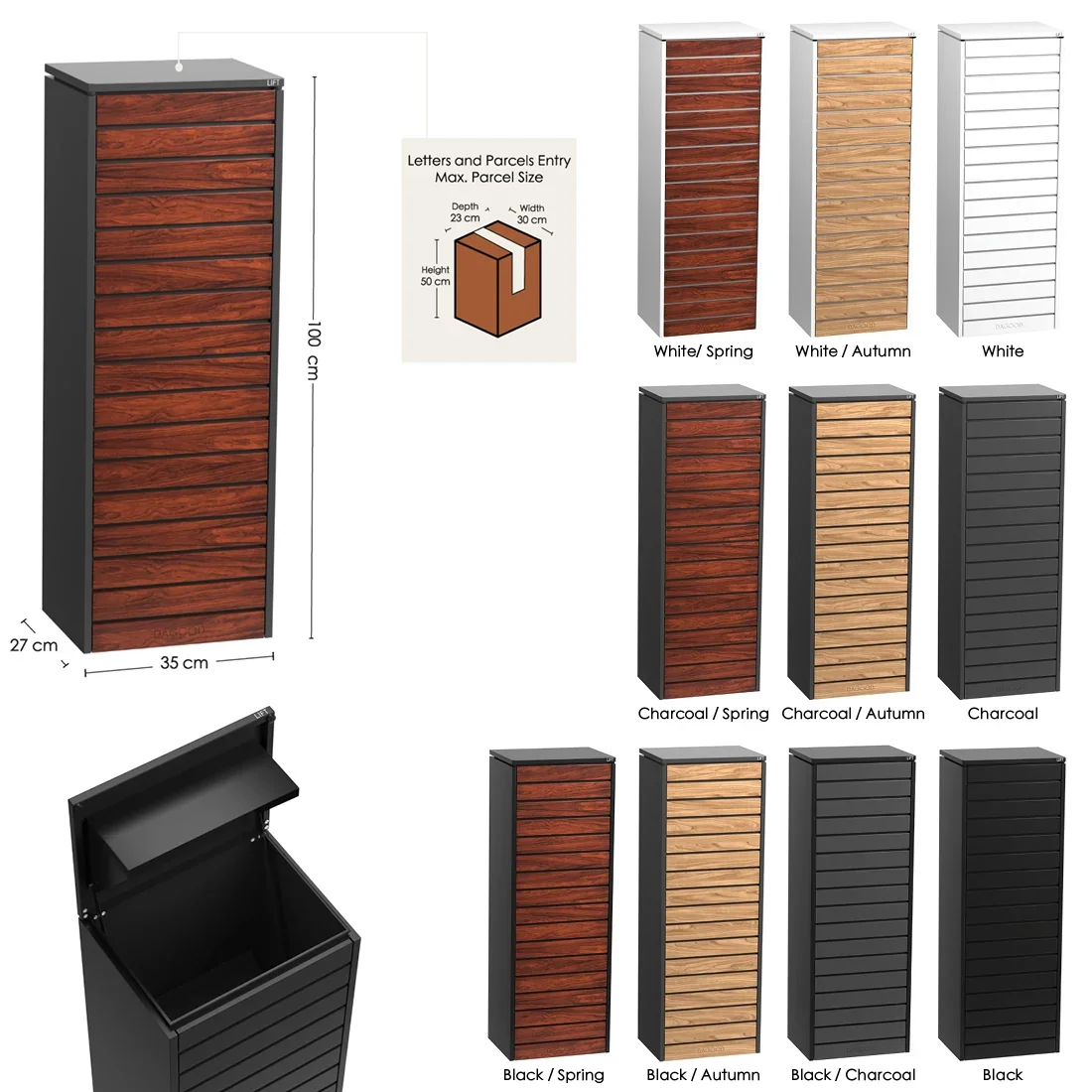 Plaza II Parcel Letterbox Black 14.webp