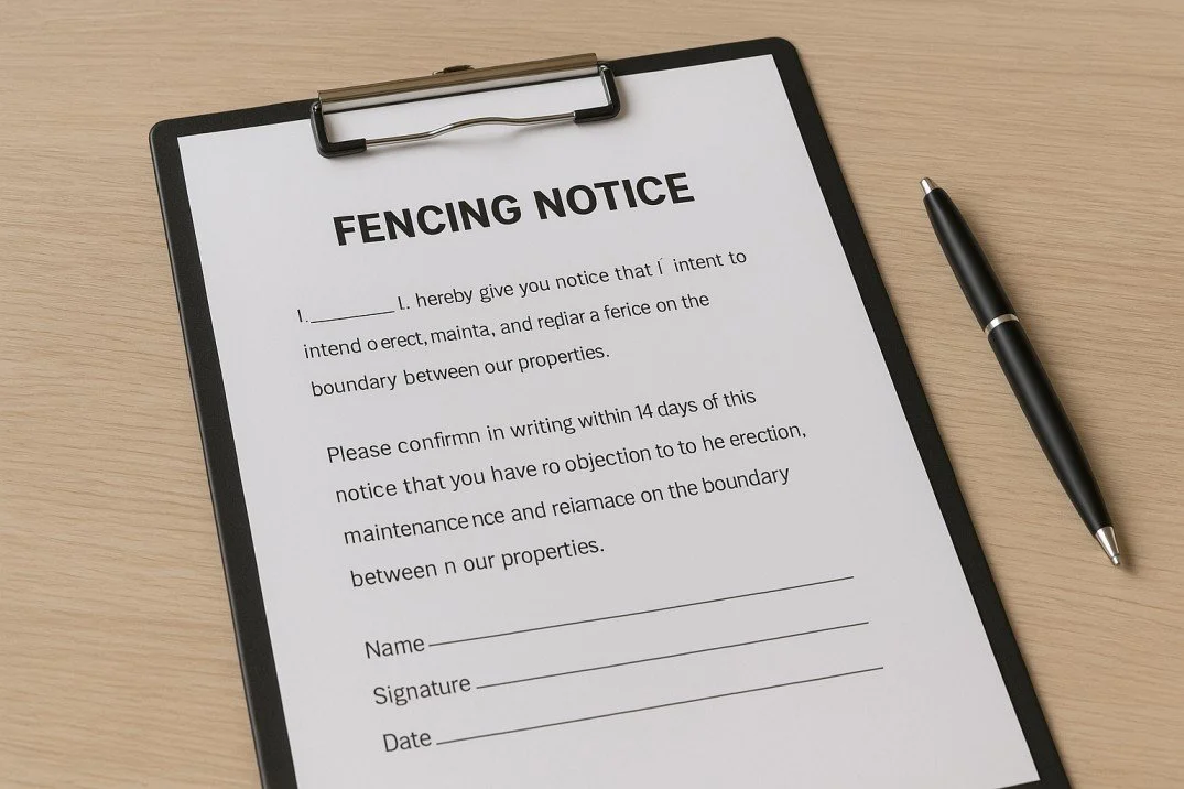 Fencing Notice  Legal Document