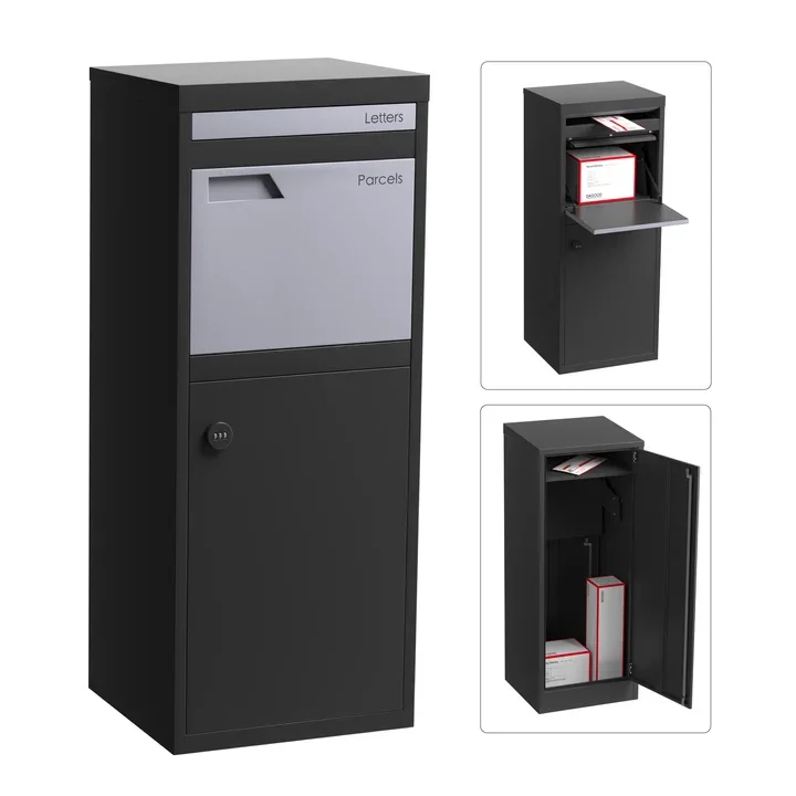 Parker Parcel Letterbox Charcoal -silver 1.webp