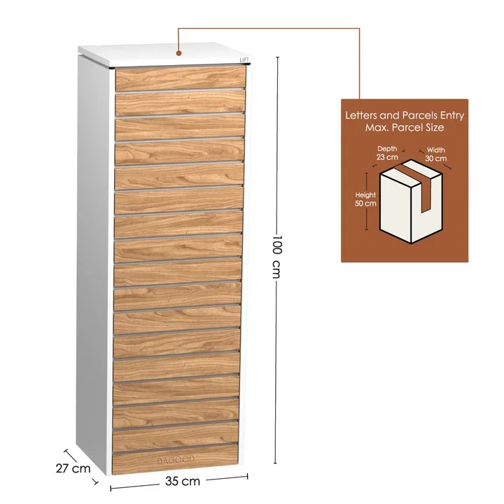 Plaza II Parcel Letterbox White - autumn 3.webp
