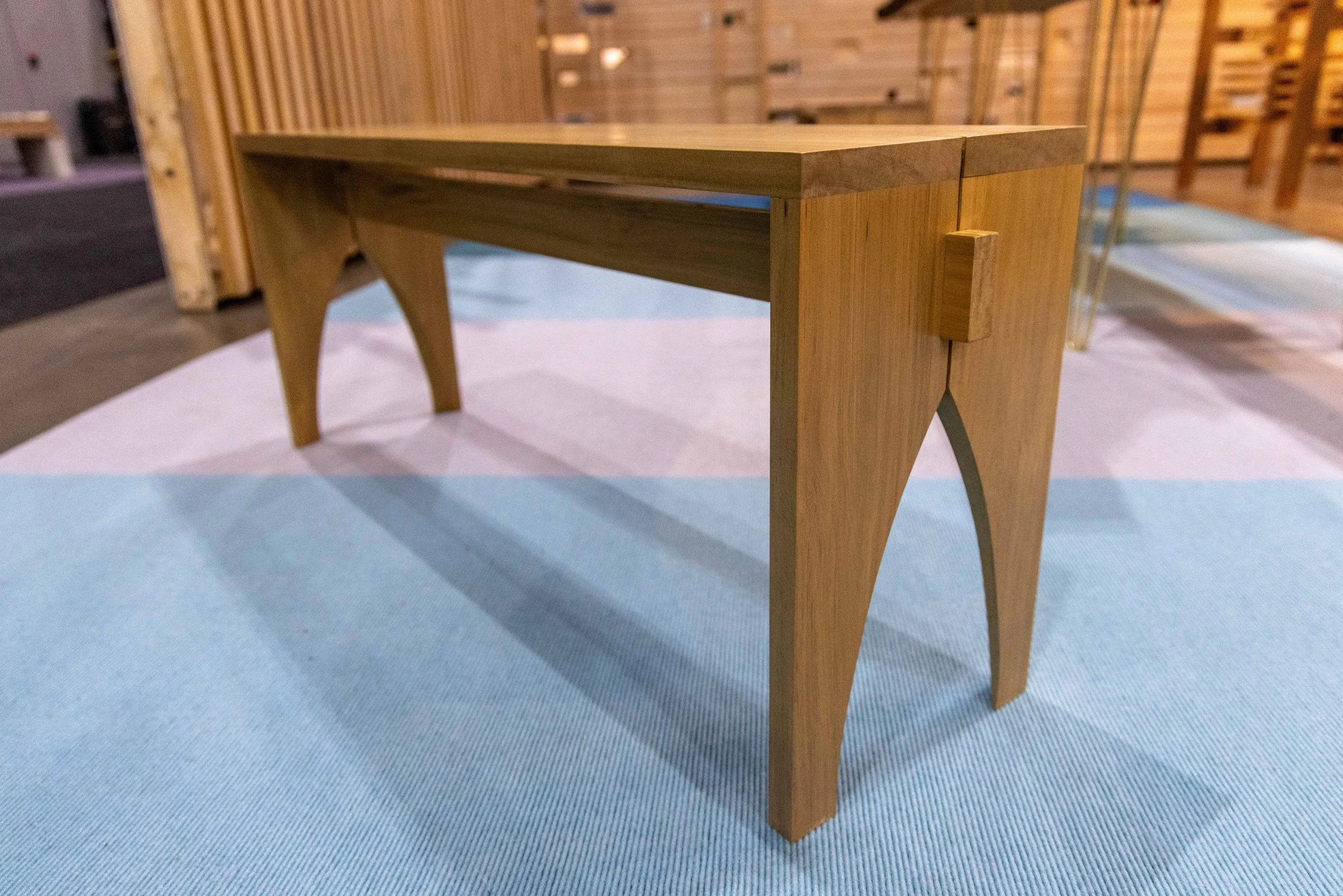 A celery top pine bench by Bricolage at the Green Design Show in Melbourne