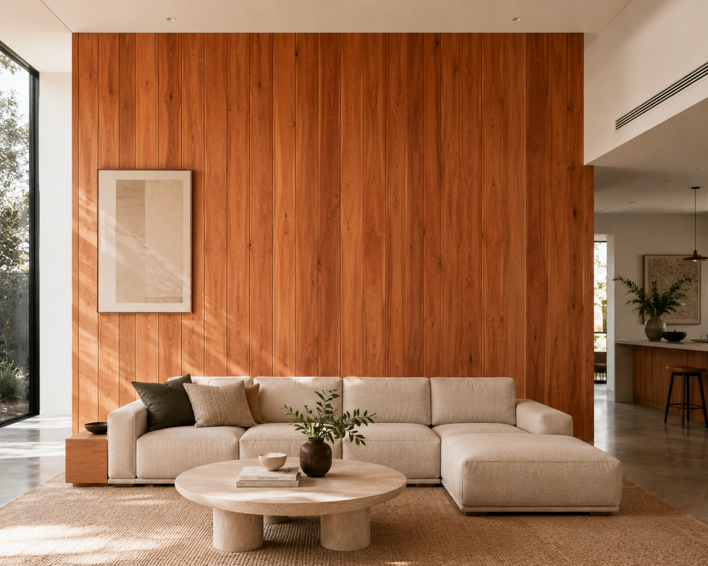 Myrtle timber VJ panelling in a modern home