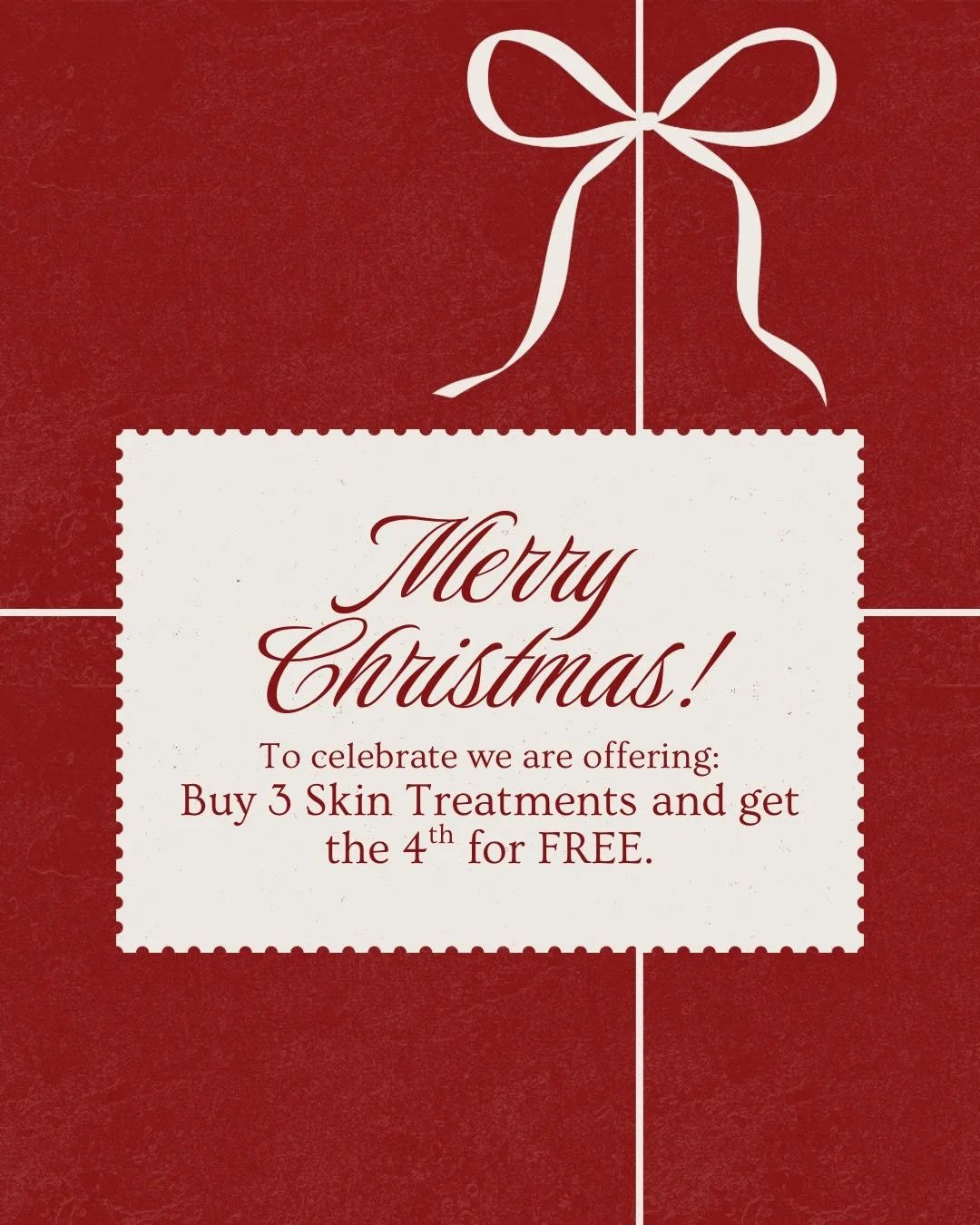 Christmas has come early to La Belle Peau 🎄
⠀⠀⠀⠀⠀⠀⠀⠀⠀
Back by overwhelming demand, our BUY 3 GET 1 FREE treatment offer is making a grand return this year from the 1st of December till Christmas Eve!
⠀⠀⠀⠀⠀⠀⠀⠀⠀
This is your ultimate chance to save on
