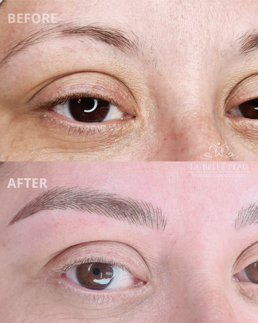 ✨ Check out this stunning transformation with eyebrow microblading by Petra! With over 20 years of experience, she&rsquo;s the expert you can trust for all your cosmetic tattoo needs. 

Jocelyn is moving overseas next month for a year.  Petra will be