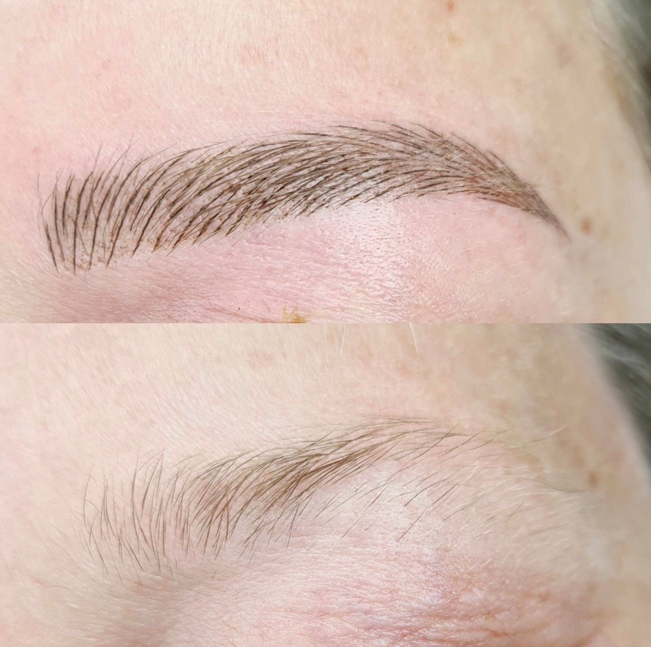 ✨ **Transform Your Look with Eyebrow Microblading!** ✨ 

Witness the stunning results achieved by our talented cosmetic tattoo artist, Petra! From sparse to perfectly sculpted, this transformation highlights the natural beauty of your brows. 

🌟 Say