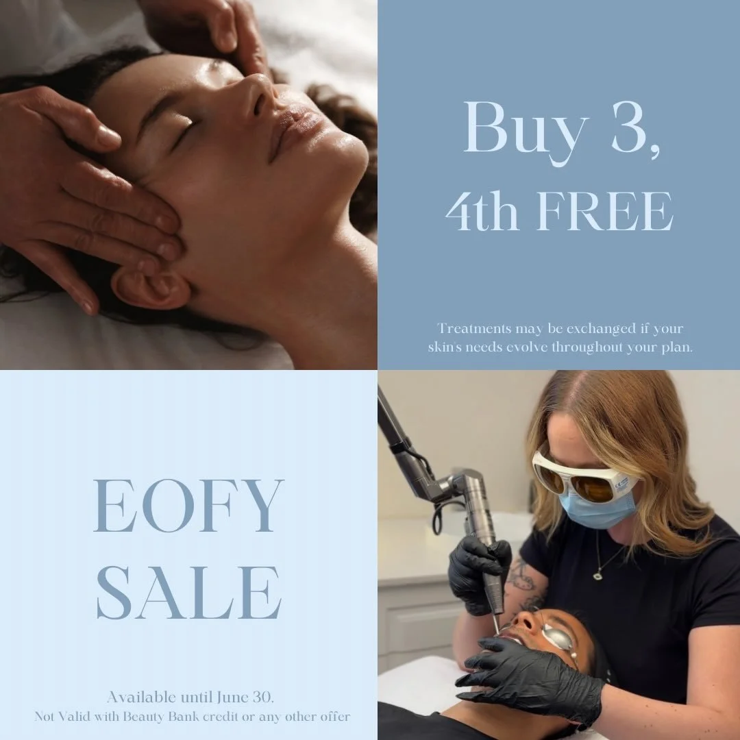 This EOFY promotion has been quite popular! Purchase any 3 treatments and receive the 4th, complimentary 🩵

Offer ends June 30 ✨
