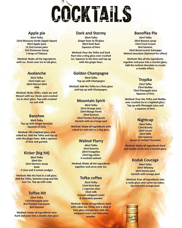 Check out some awesome Tofka cocktails. Save this pic to your phone for the next time you take out a bottle of Tofka #tofka #cocktail #drinks #christmas