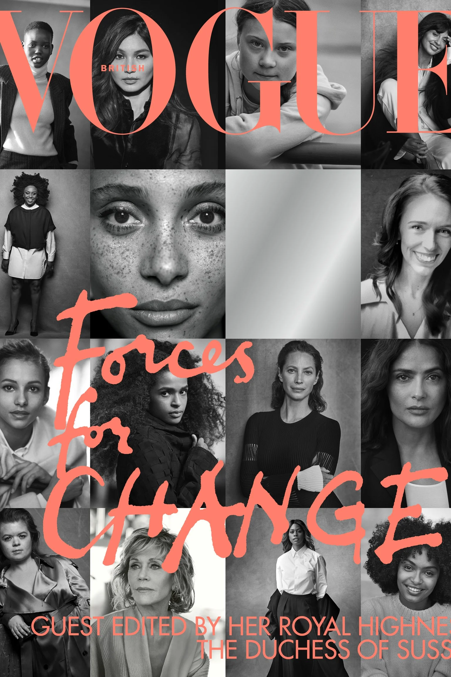 Image from Vogue.co.uk, shot by Peter Lindbergh. Vogue September 2019 Issue Guest Edited by Meghan Markle.