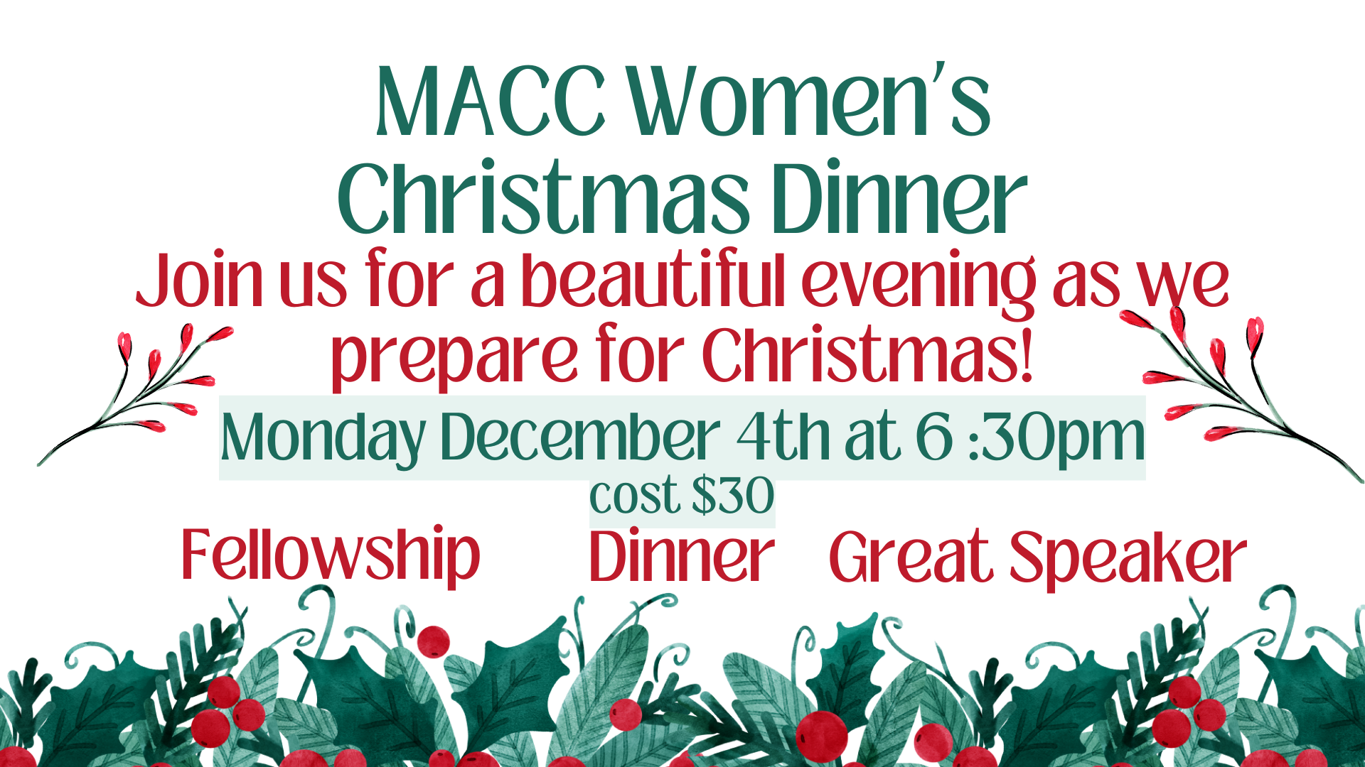 Women's Christmas Dinner