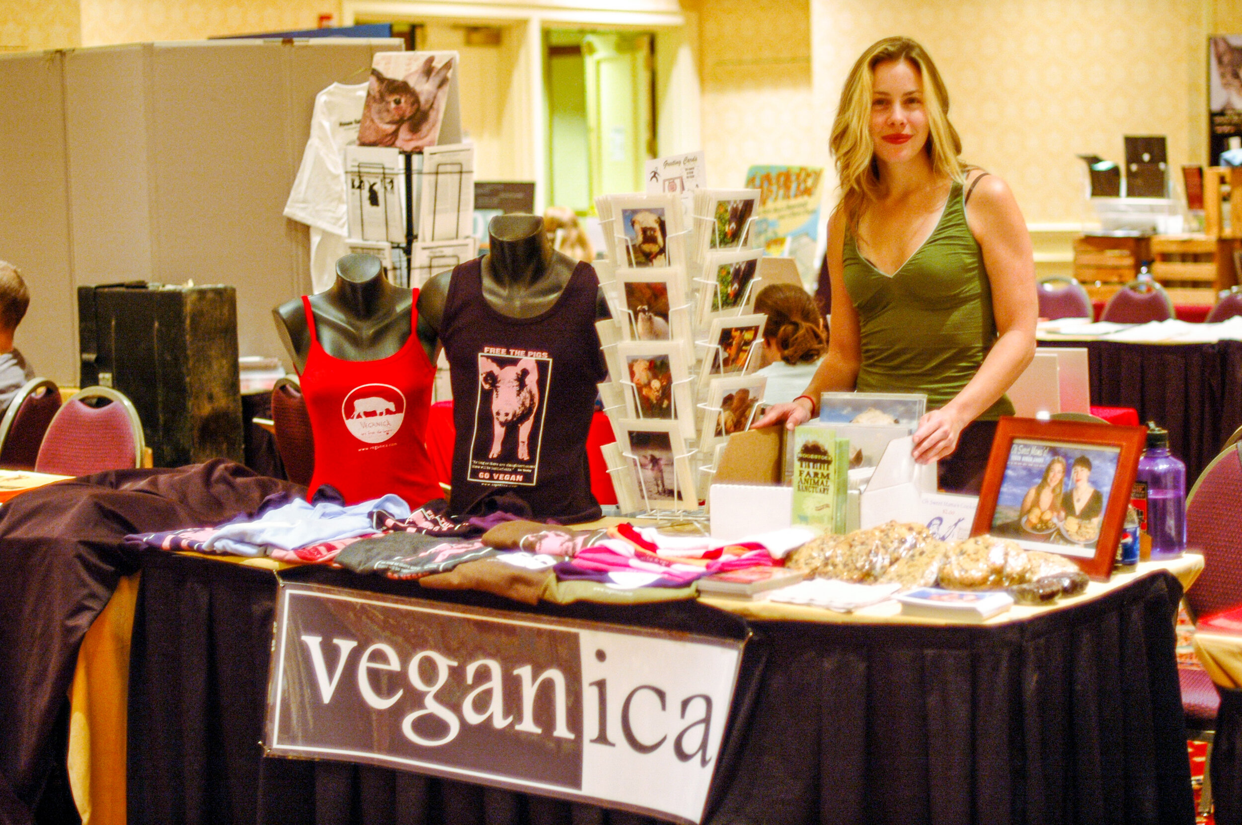 Megan Shackelford/Veganica table at Taking Action for Animals Conference