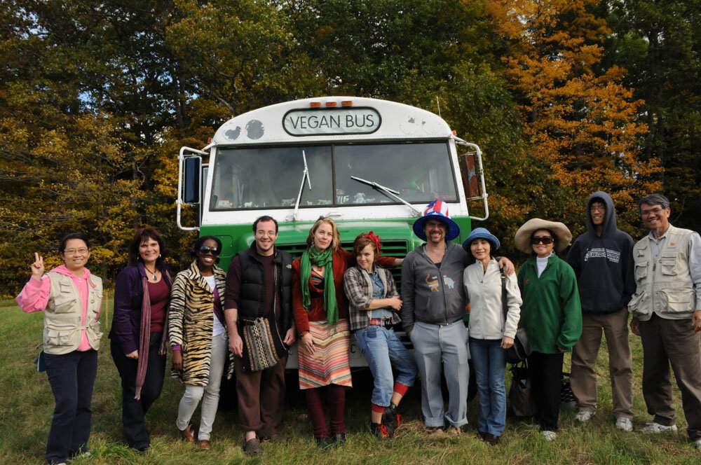 Supreme Master crew and Vegan Bus crew group photo