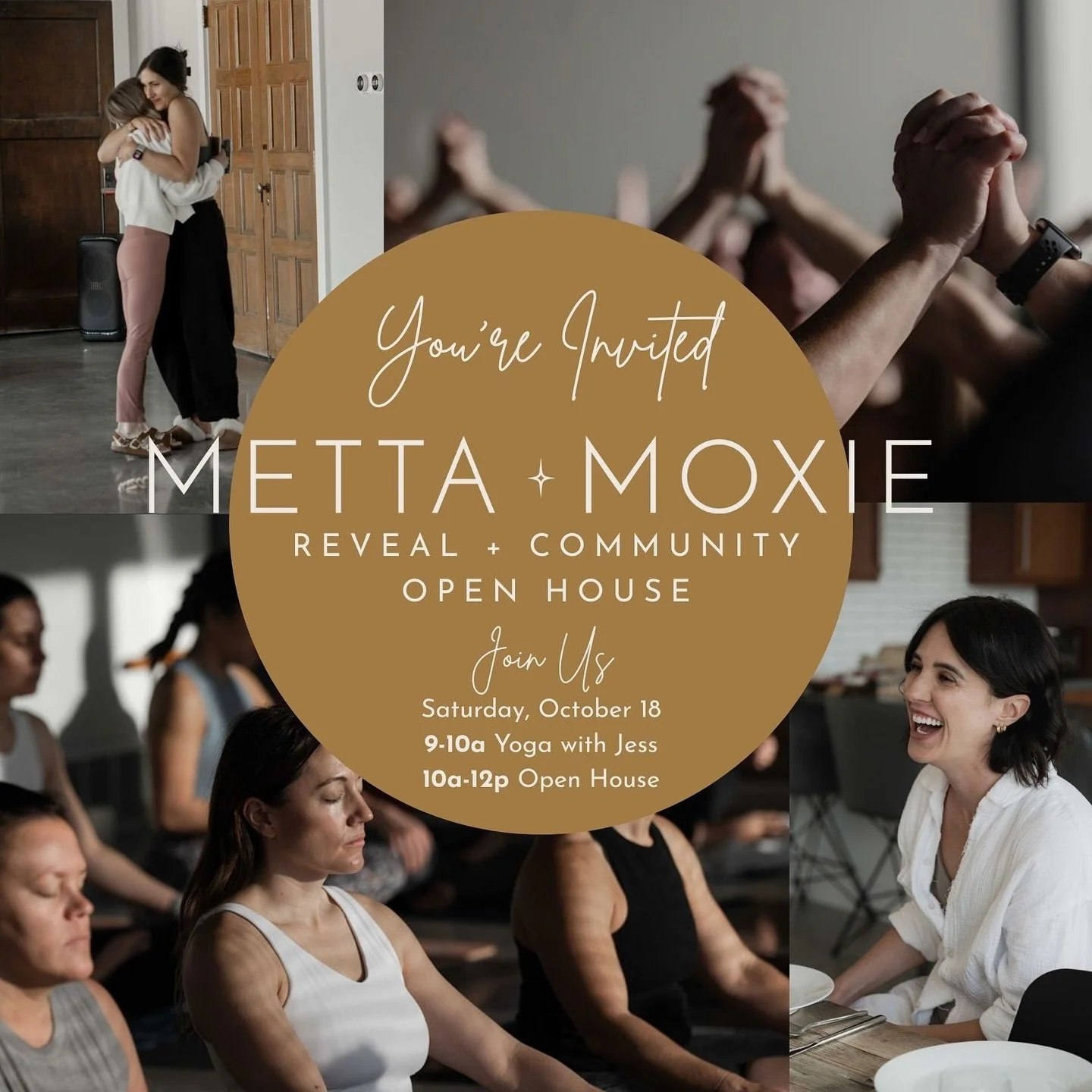 You’re Invited to our Reveal + Community Open House 🥳🥳🥳
Metta+Moxie has a new home! Come celebrate the official reveal of our new office + event studio with a morning full of movement, connection, and community. Whether you’ve been pa
