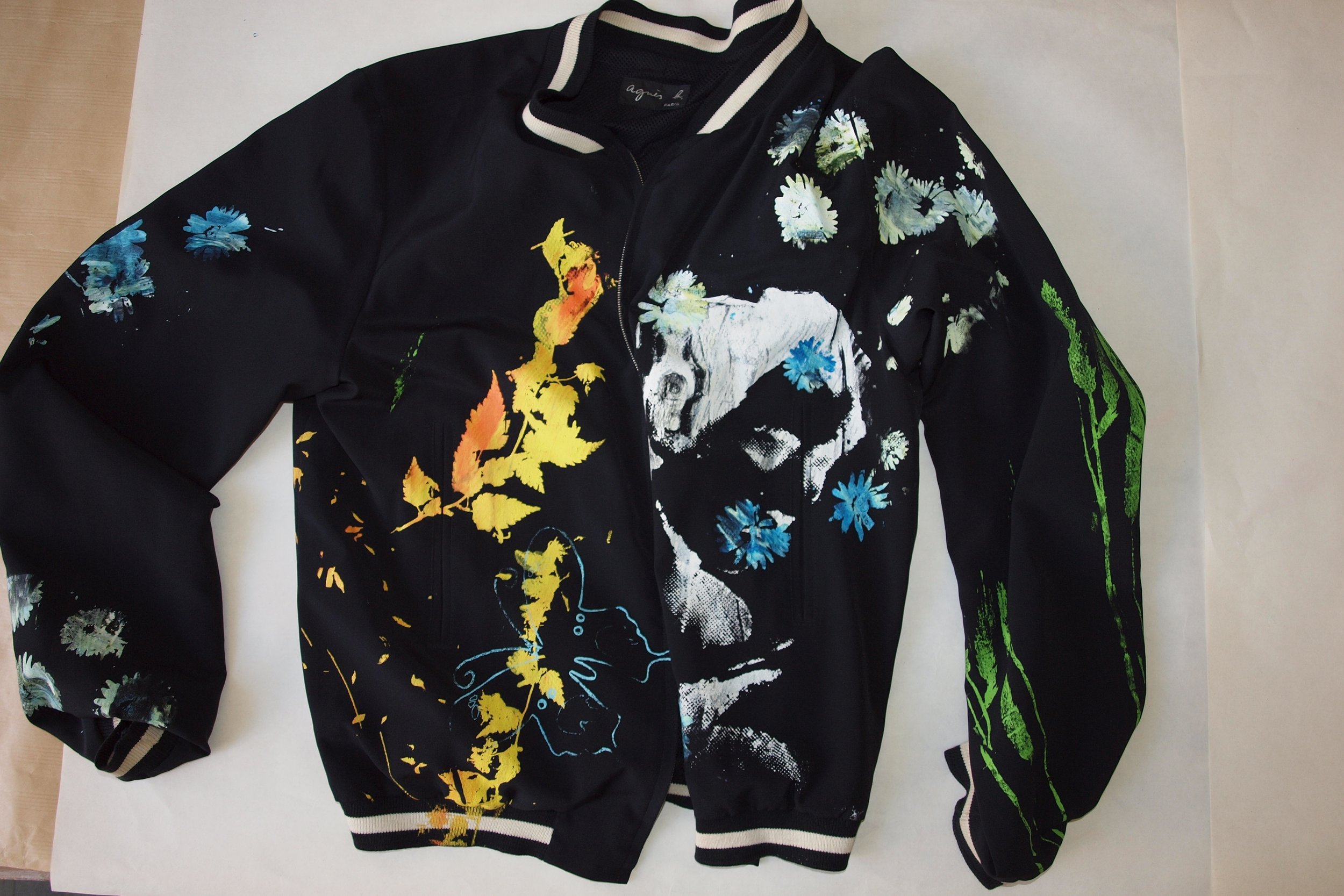 Original Painting on agnes b jacket 