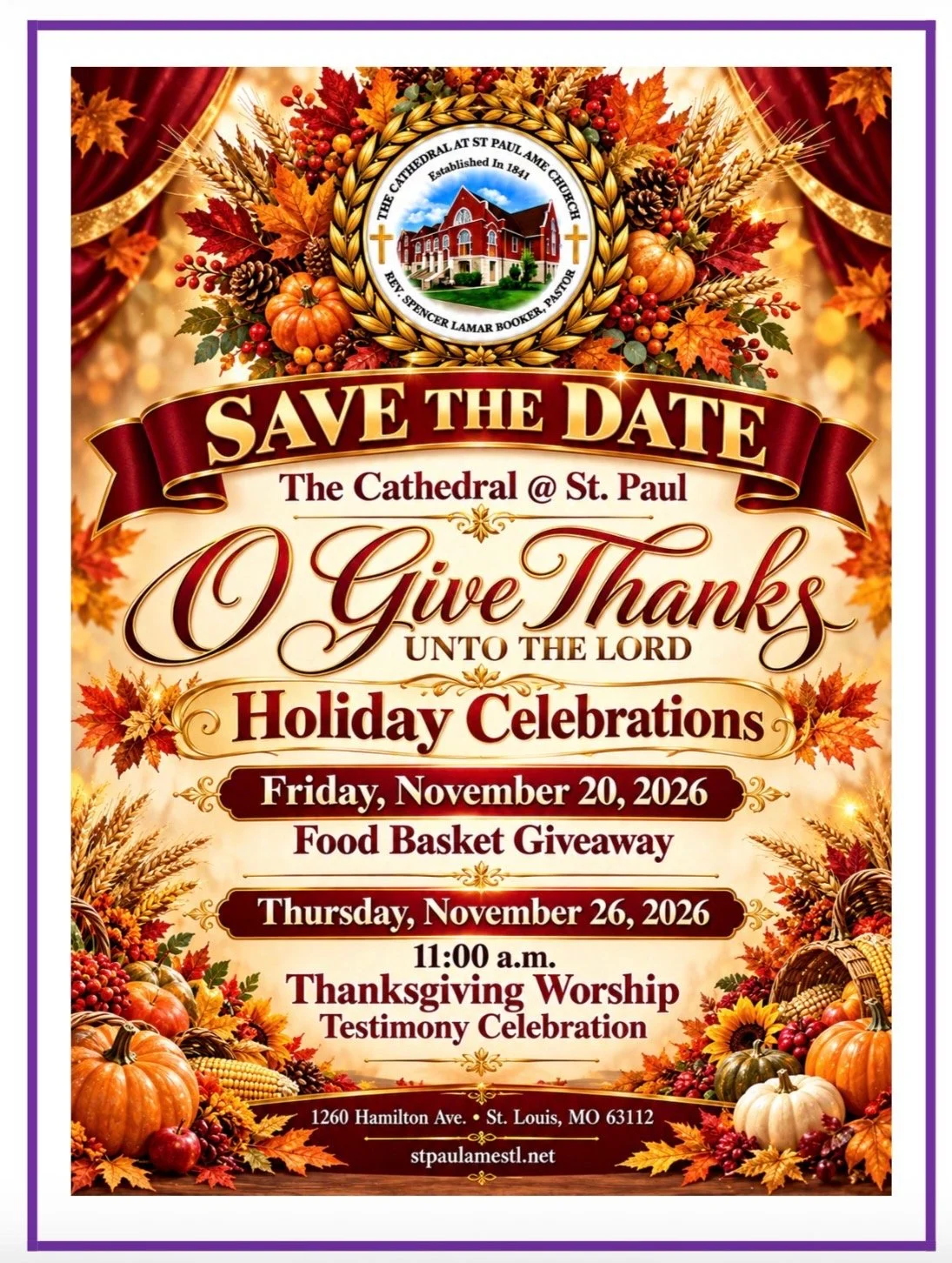 “O Give Thanks Unto the Lord” Holiday Celebrations