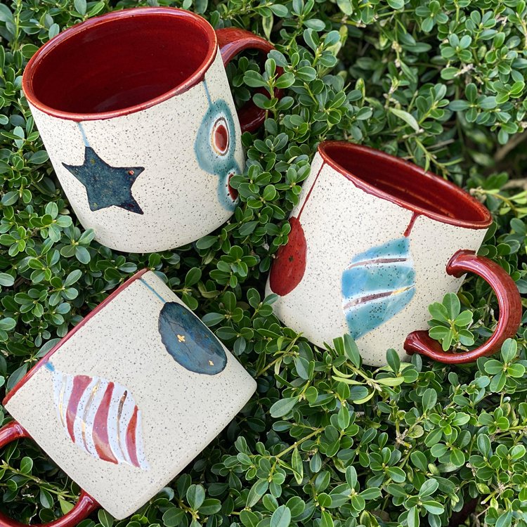 Holiday mugs &amp; pottery at Glaze Handmade