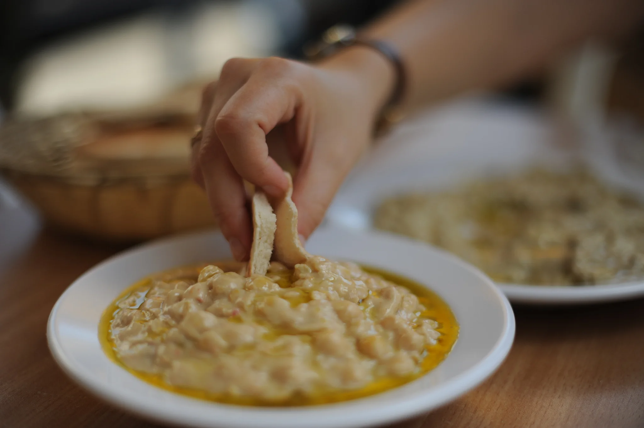 Pasta de grão para barrar o pão - húmus