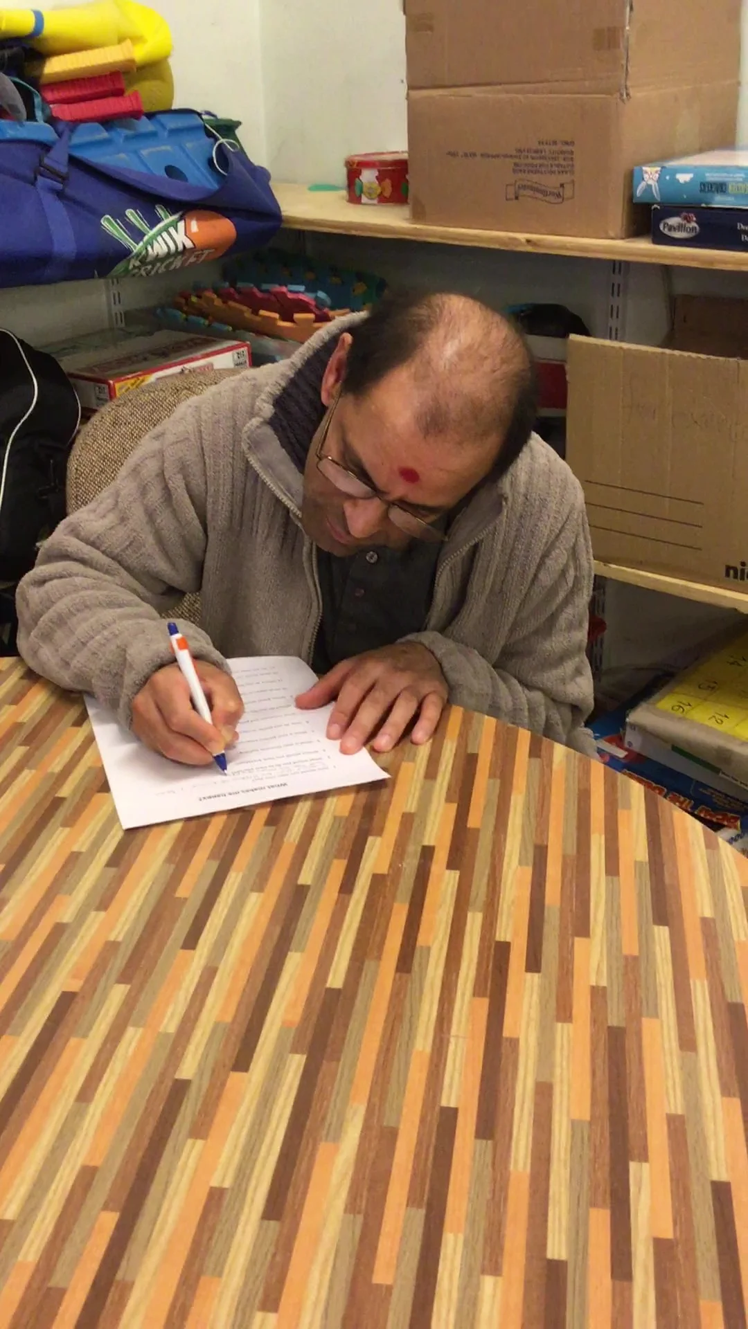 Service User filling in the form