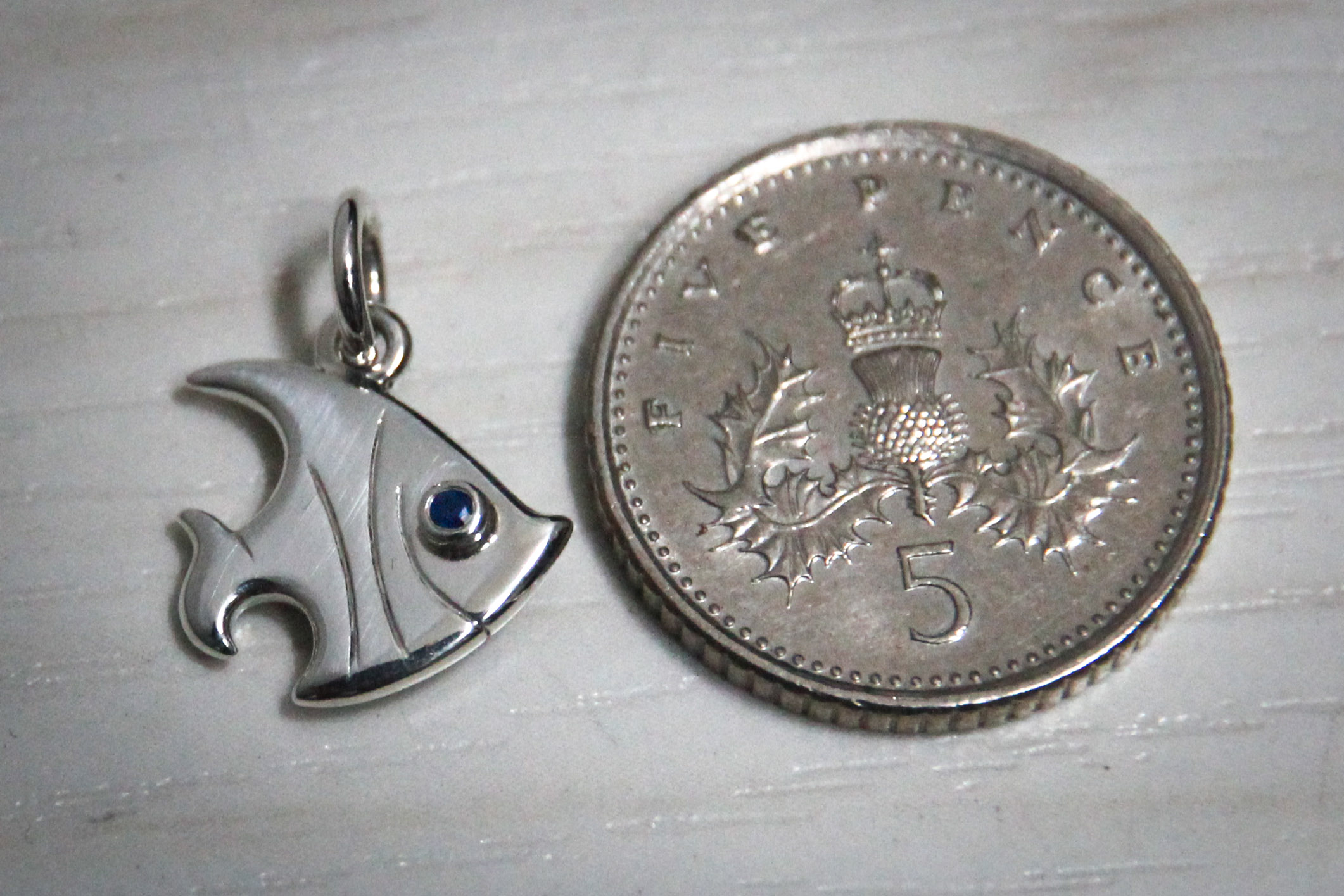 Silver Angel Fish Charm