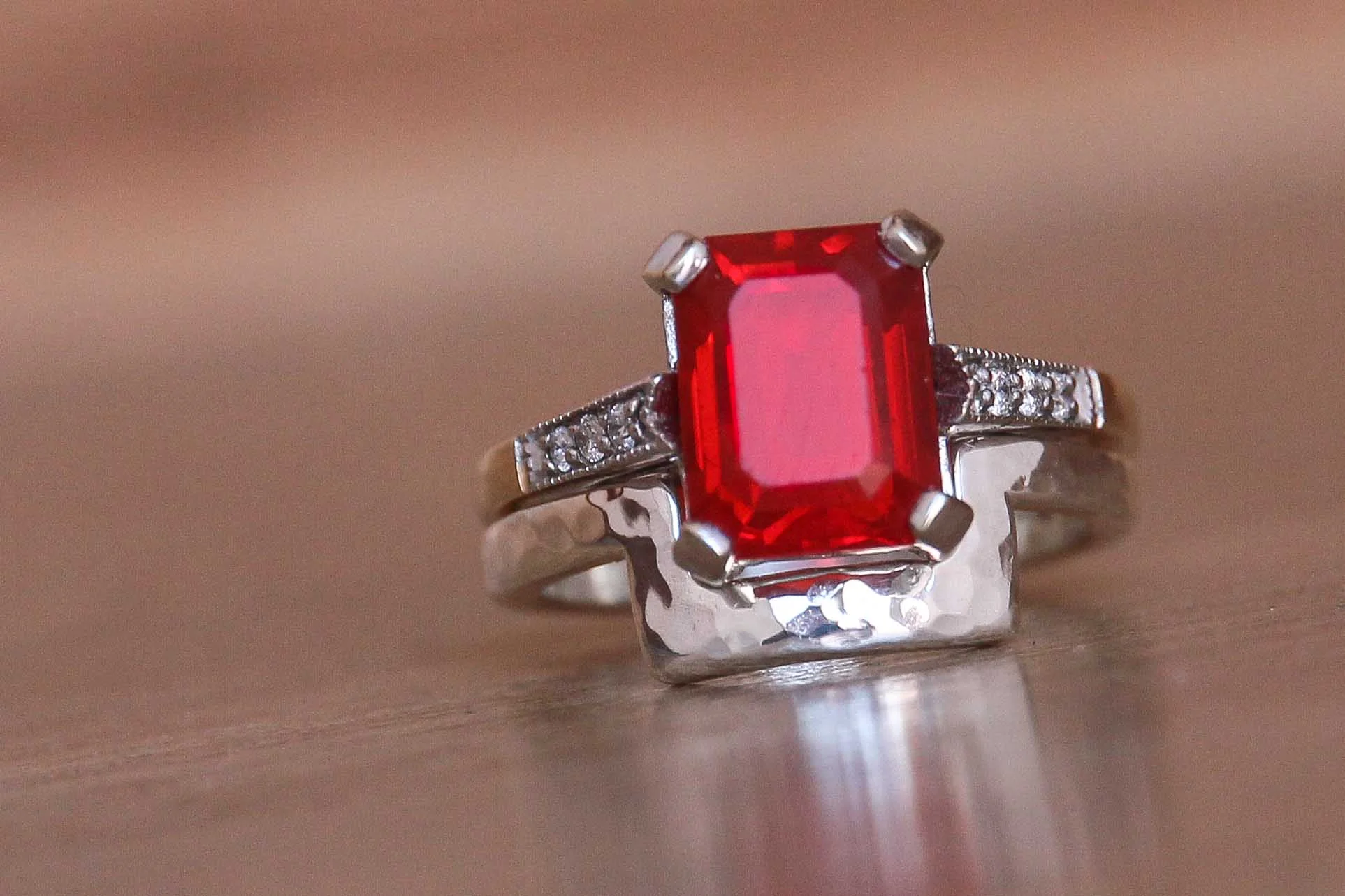 Custom Wedding Rings for Emerald Cut Stone