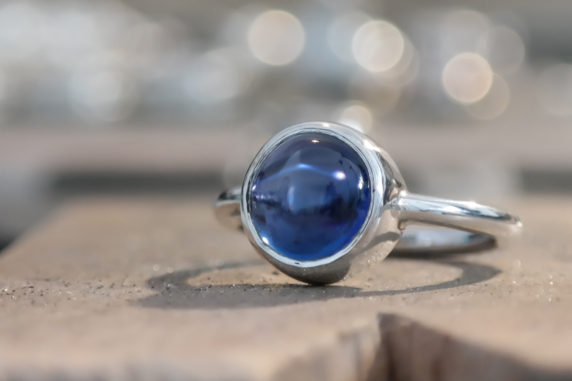 Custom Silver Sapphire Ring