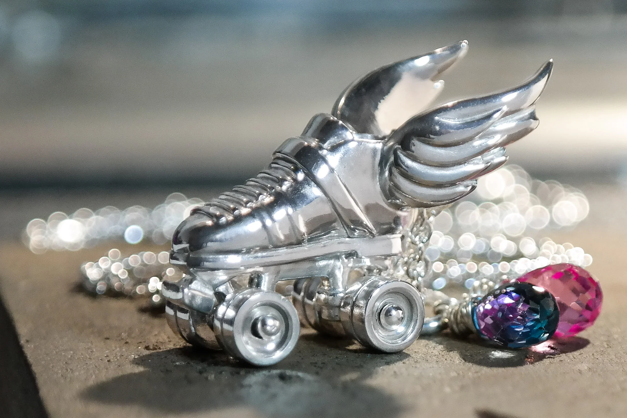 Gemstone Skate Necklace