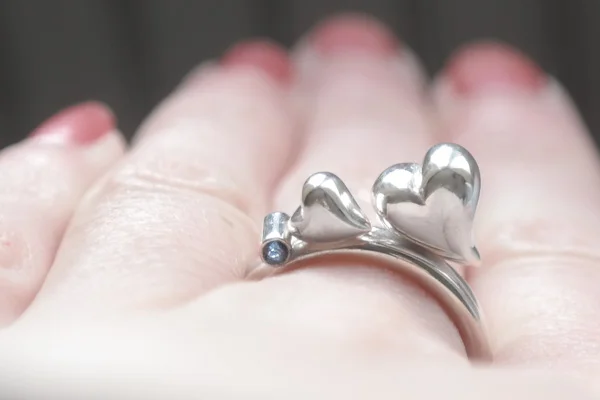 Silver Heart Stacking Rings