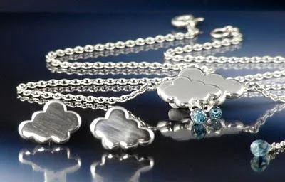 Silver Rain Cloud Necklace