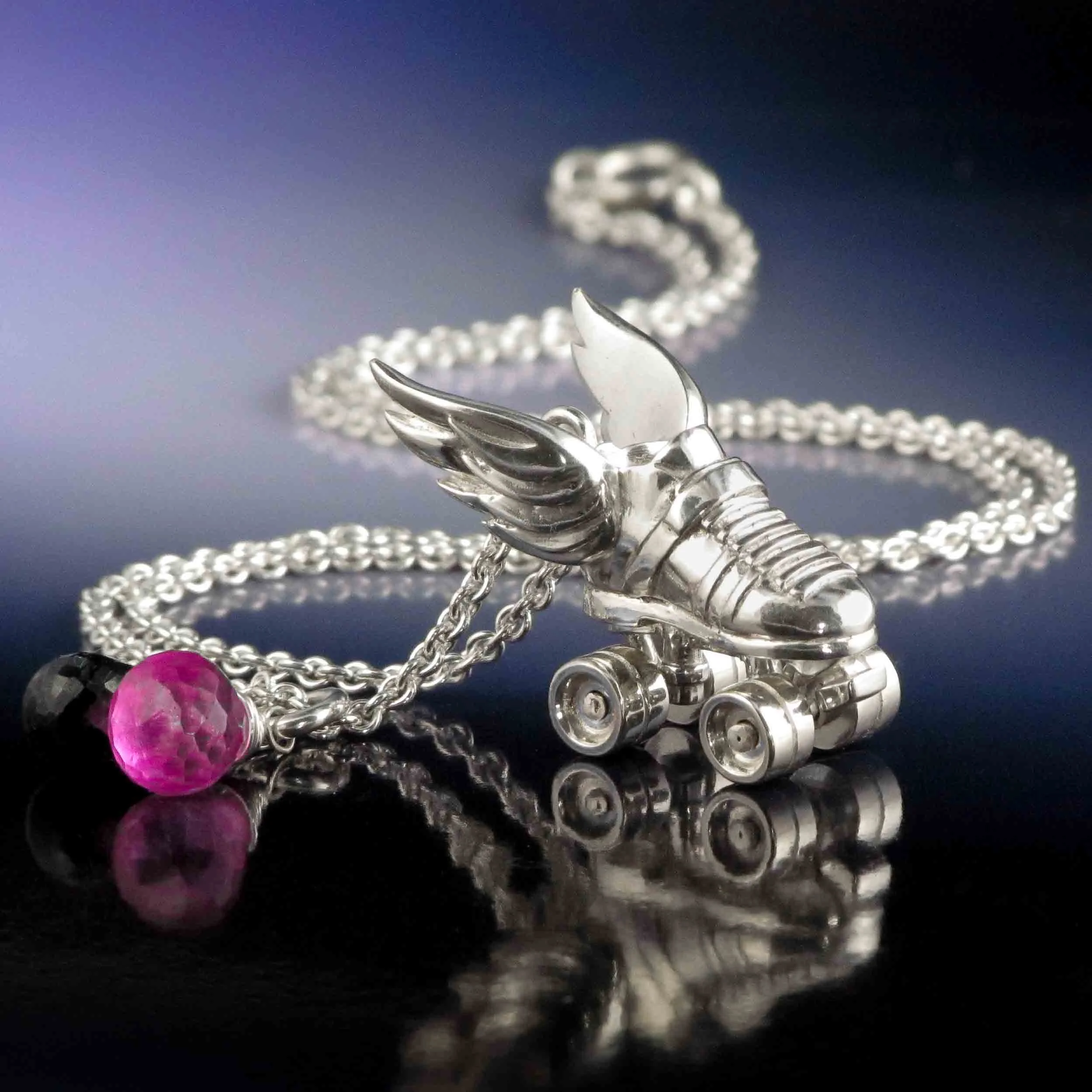 Silver Riedell Roller Derby Skate Charm 11