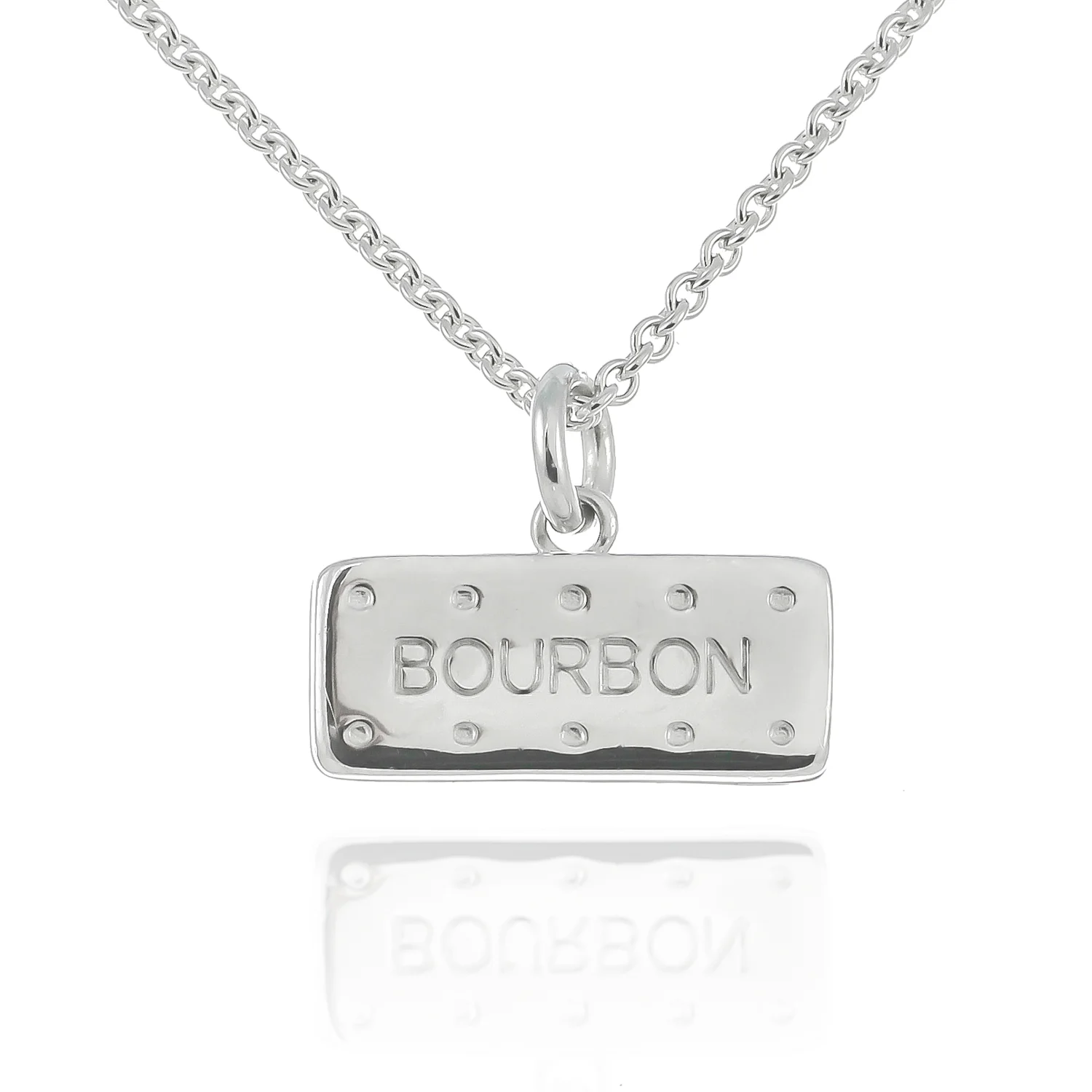 Silver Bourbon Biscuit Necklace