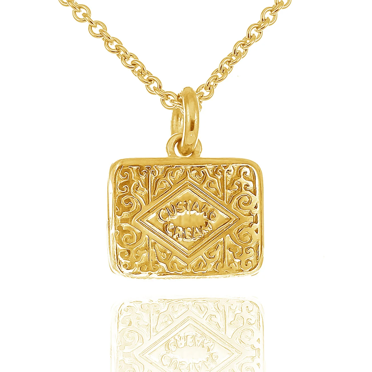 Gold vermeil original custard cream necklace