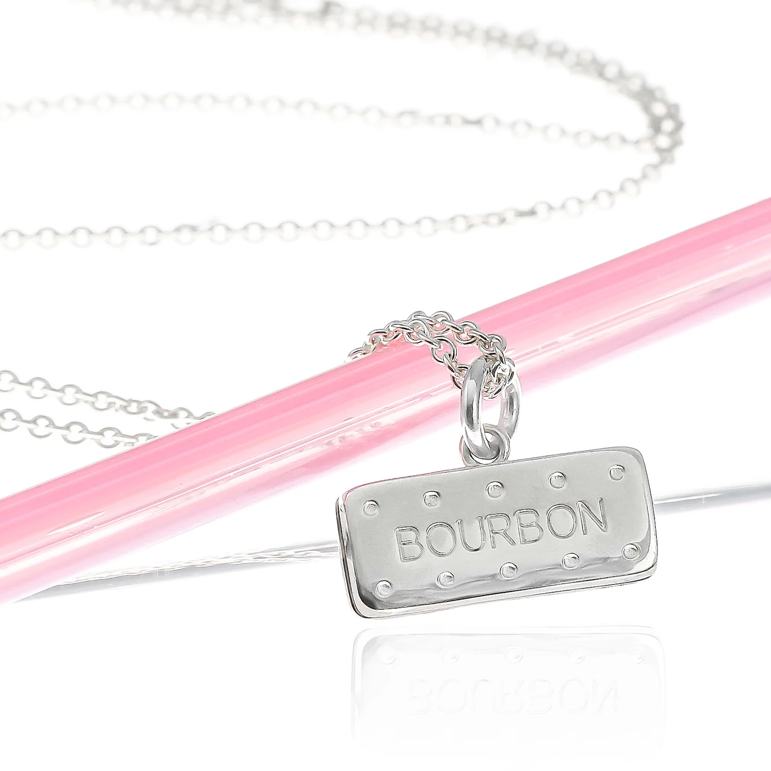 Sterling recycled silver bourbon biscuit necklace