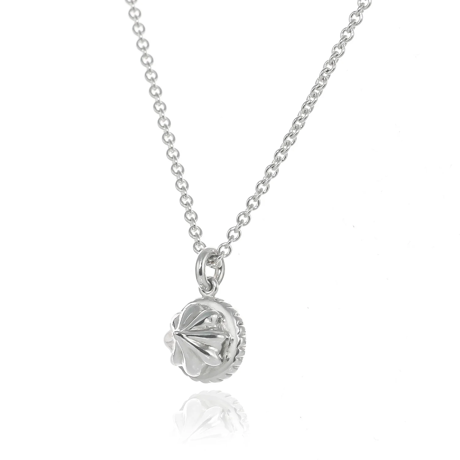 Sterling eco silver mini iced gem biscuit necklace