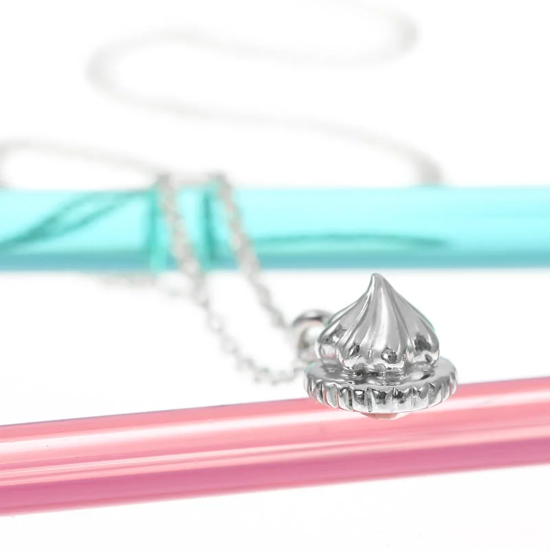 Iced gem biscuit necklace handmade from sterling silver