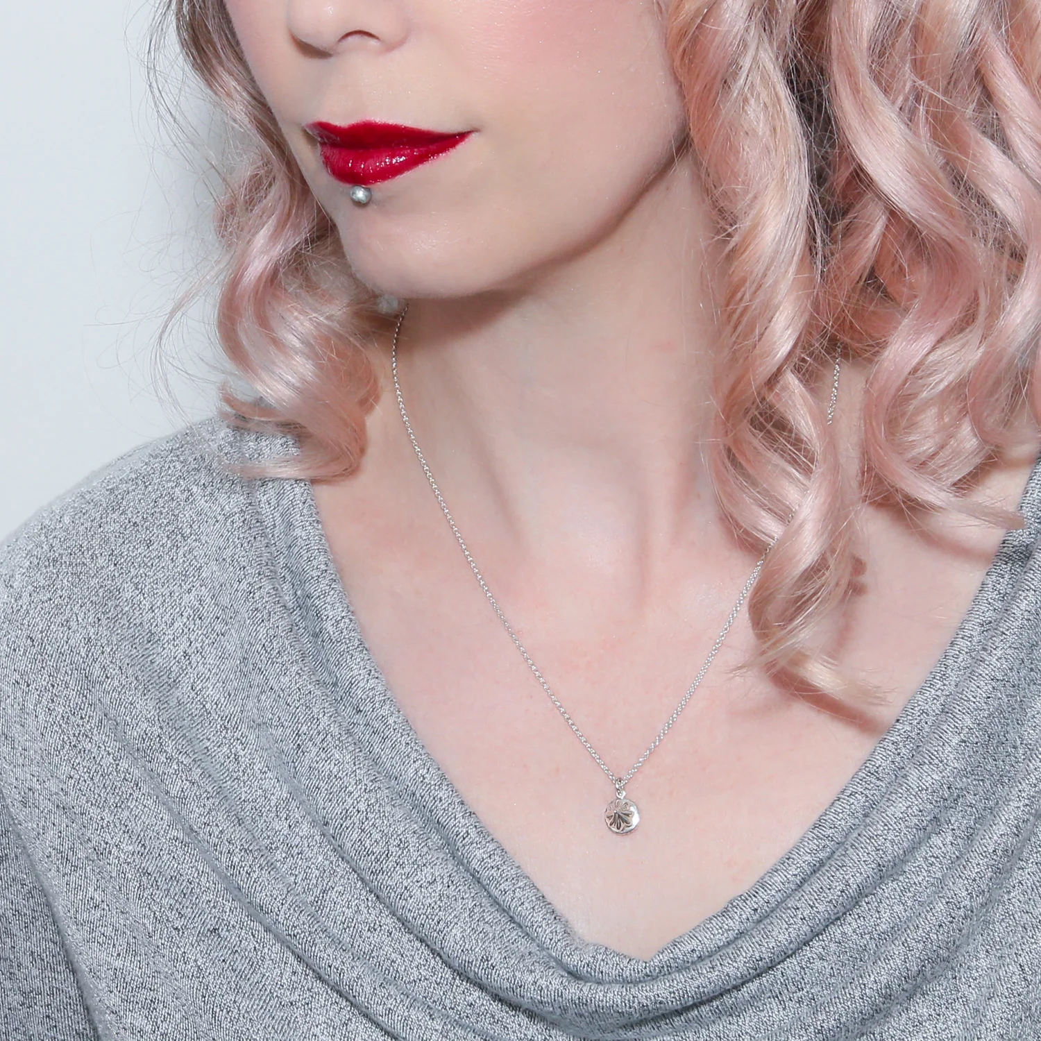 Silver mini iced gem original biscuit necklace Lauren Grace Jewellery