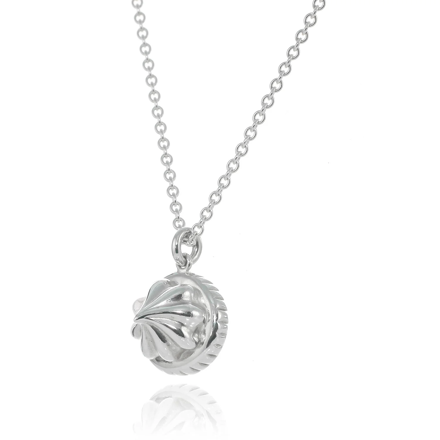 Sterling silver large iced gem biscuit necklace