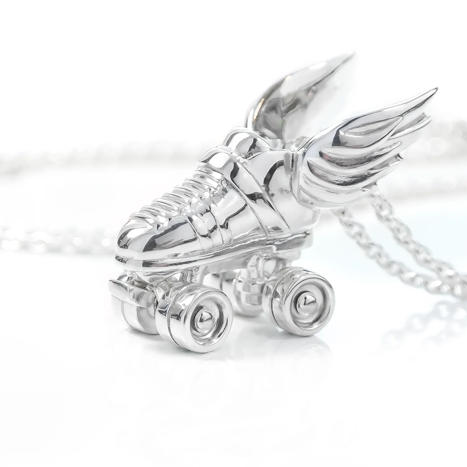 Winged Roller Derby Skate Necklace
