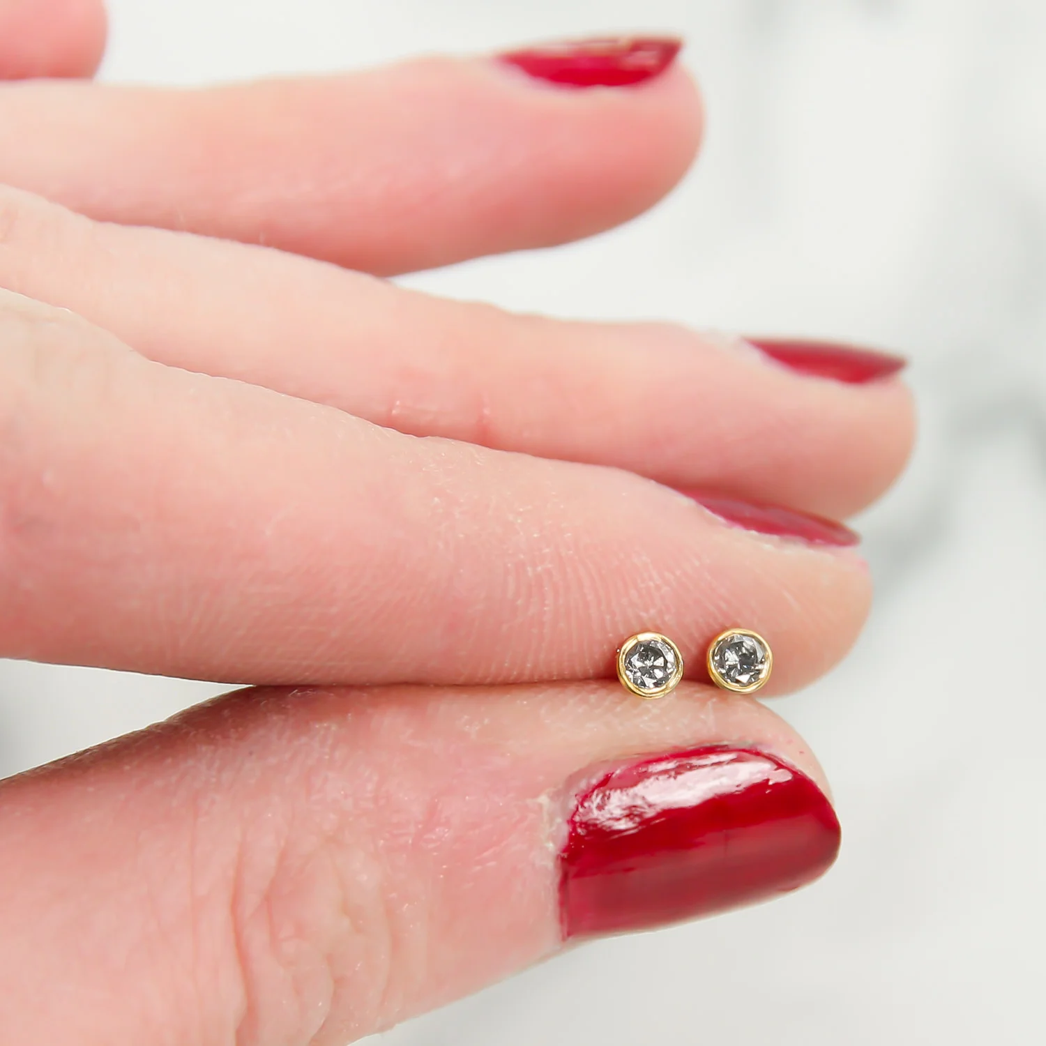 18ct eco gold salt and pepper diamond stud earrings handmade