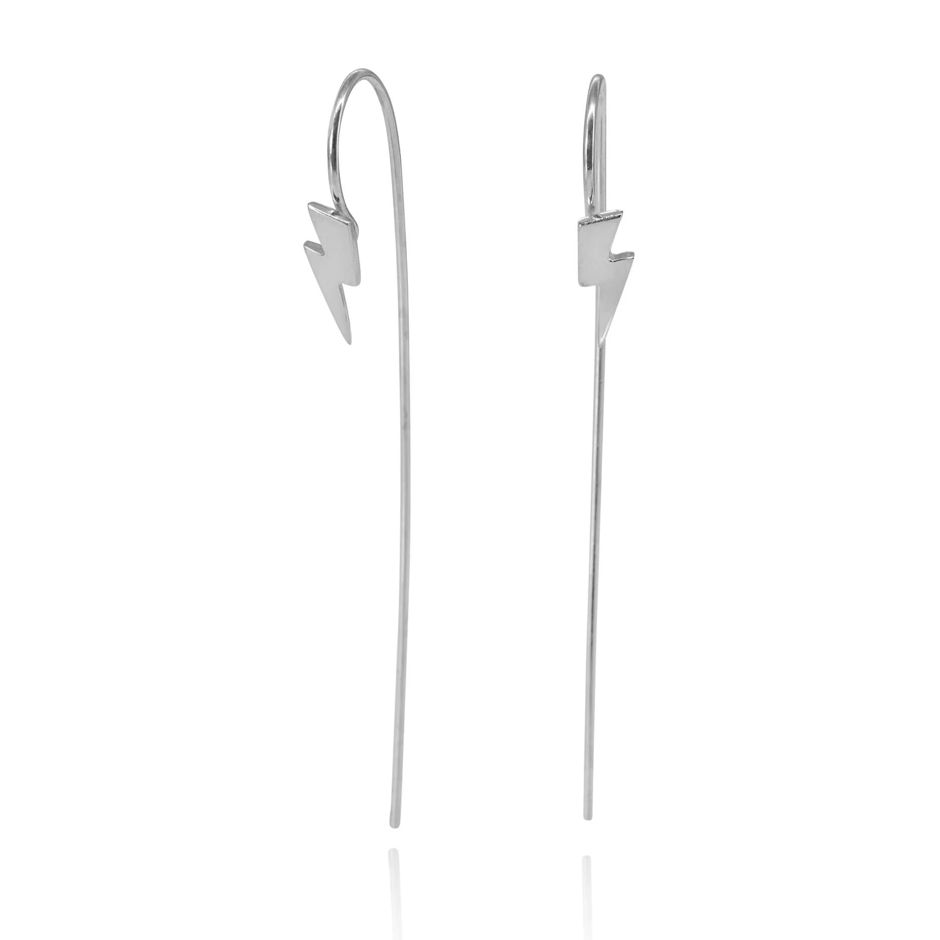 Lightning Bolt Drop Wire Earrings
