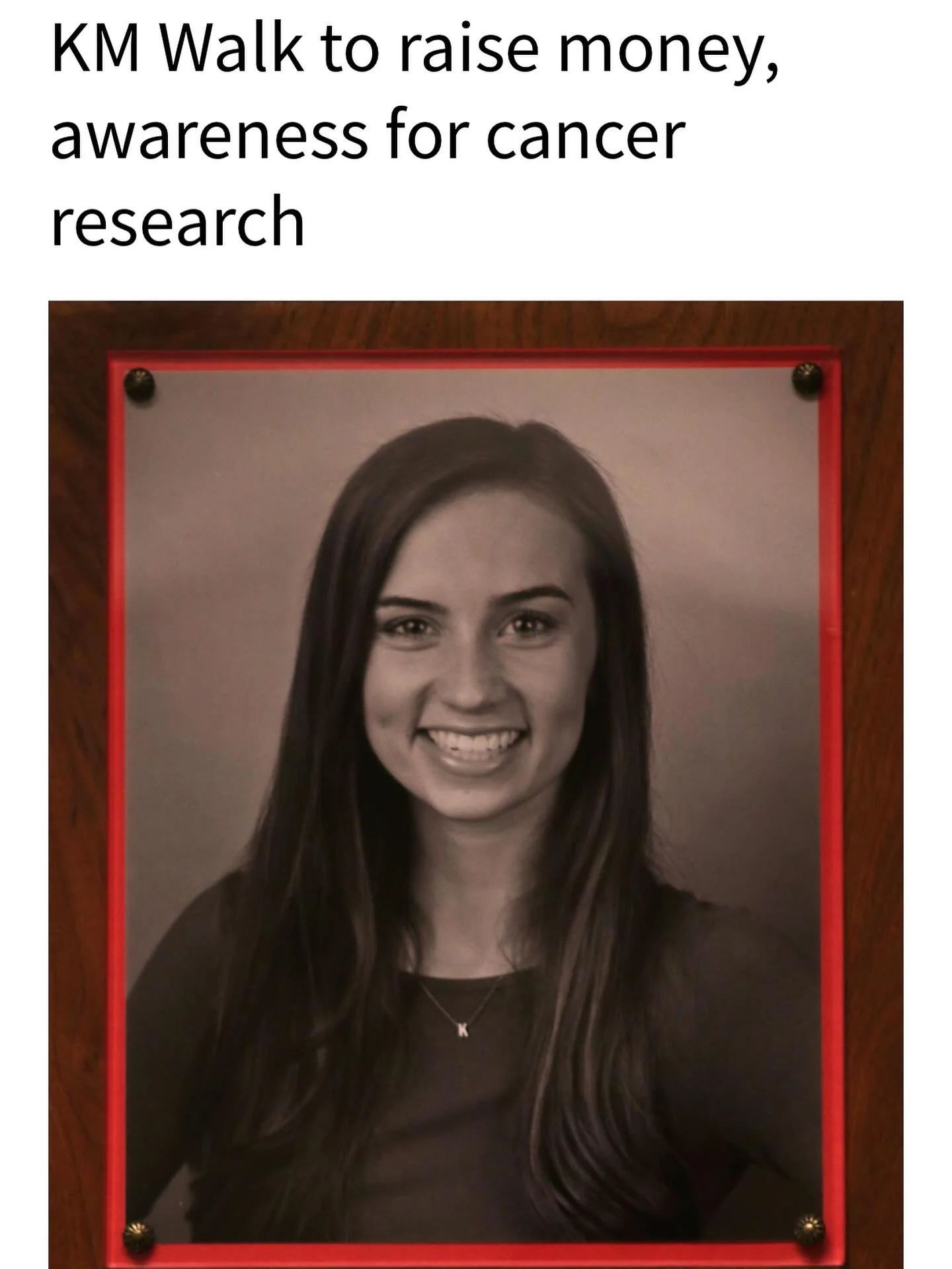 Register now for the Kindness Matters walk.  All event proceeds benefit the KM Legacy Foundation - providing funds to brain cancer research and leadership development opportunities for young adults. This is a family, friendly fun walk on Thanksgiving