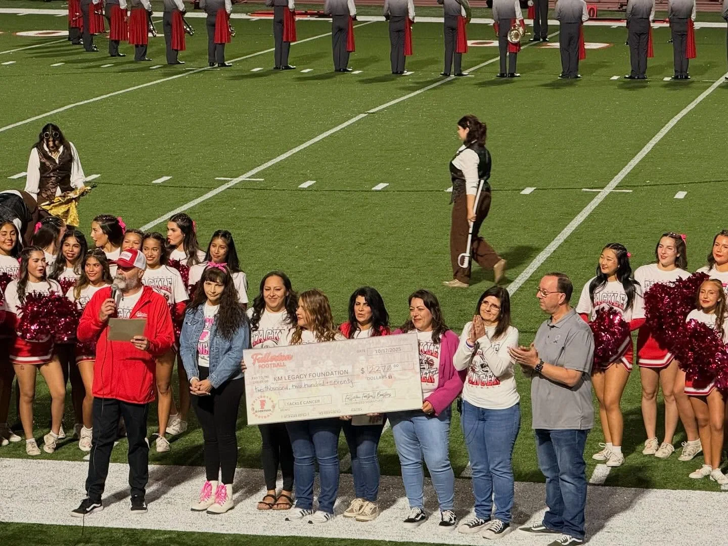 Thank you FUHS Football for your continued support of Katie&rsquo;s foundation! 💜 #TackleCancer  #CancerSucks