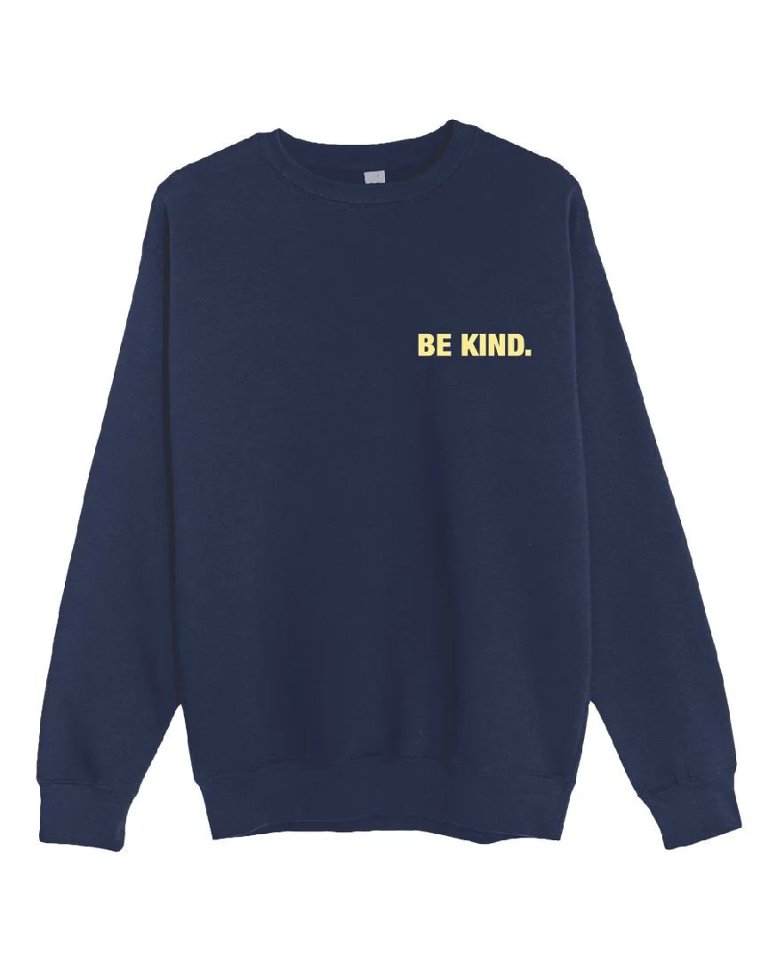 Be Kind Crewneck Navy Front.jpg
