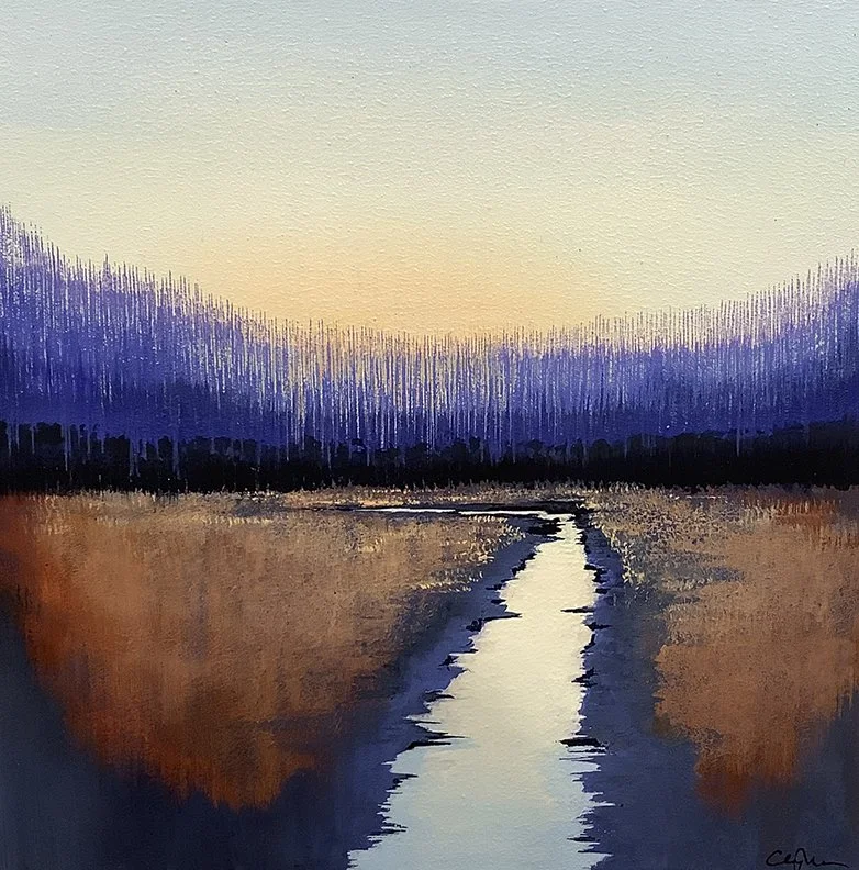   Amethyst Glow,  13×13, acrylic, ink on panel, $650 