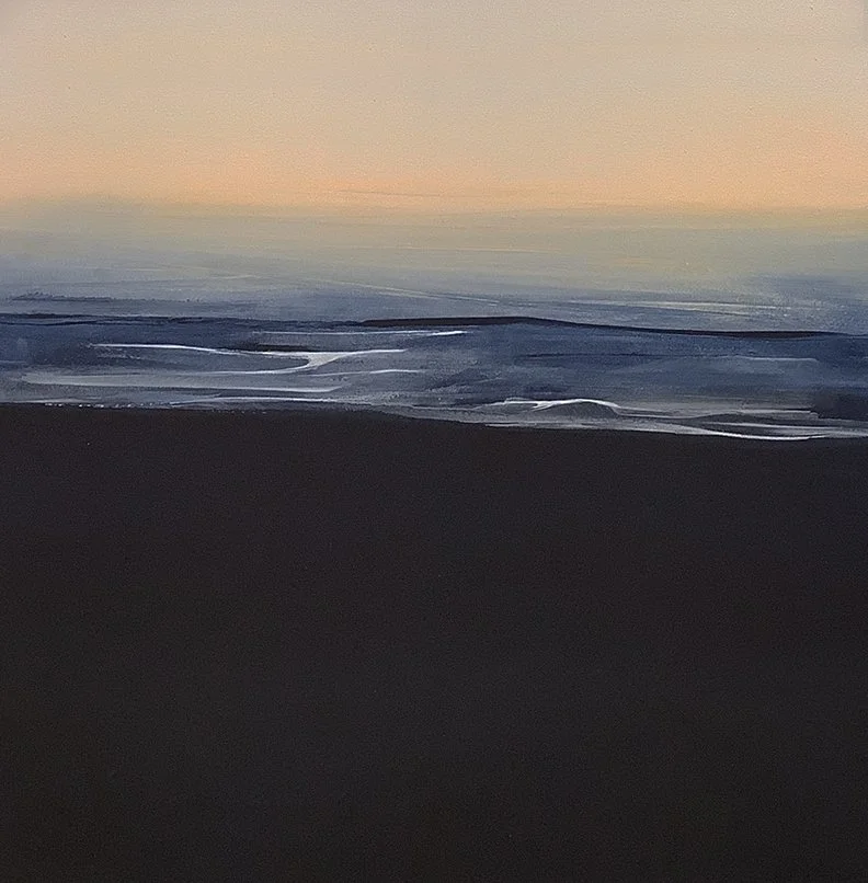   Shoreline , 9×9, acrylic, ink on panel, $395 