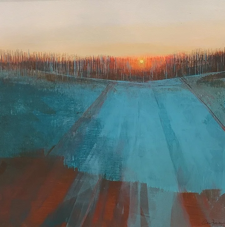   Earthen Glow , 11×11, acrylic, ink on panel, $495 SOLD 